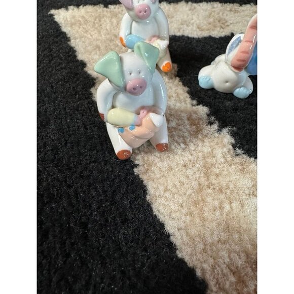 Vintage porcelain elephant figurines. Lot of 4 - Picture 2 of 9